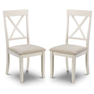 Dagan Ivory Wooden Dining Chairs In Pair