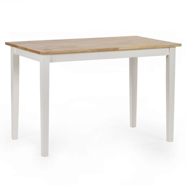 Lamar Wooden Dining Table Rectangular In Light Oak And White
