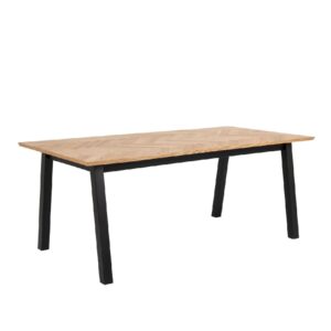 Brewster Wooden Dining Table Small With Black Legs In Oak