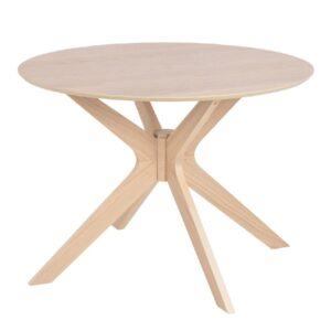 Destin Wooden Dining Table Round In White Oak