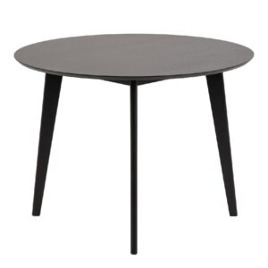 Riga Wooden Dining Table Round Small In Matt Black