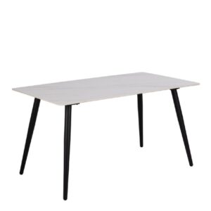 Waldorf Ceramic Dining Table Rectangular In White And Black