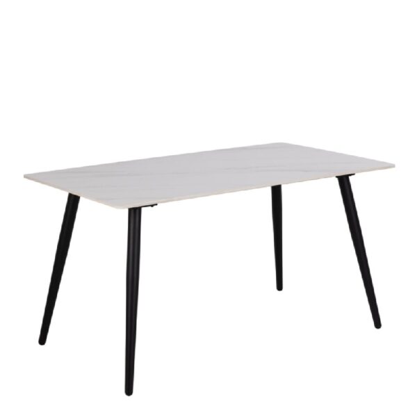 Waldorf Ceramic Dining Table Rectangular In White And Black