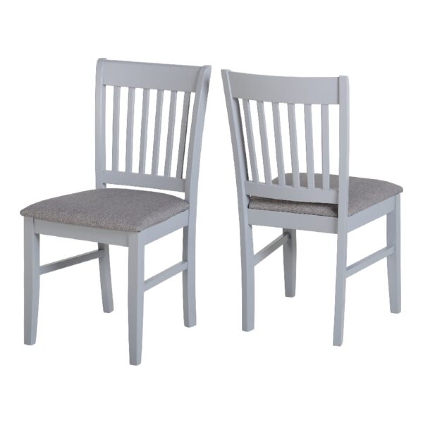 Olney Grey Wooden Dining Chairs With Fabric Seat In Pair