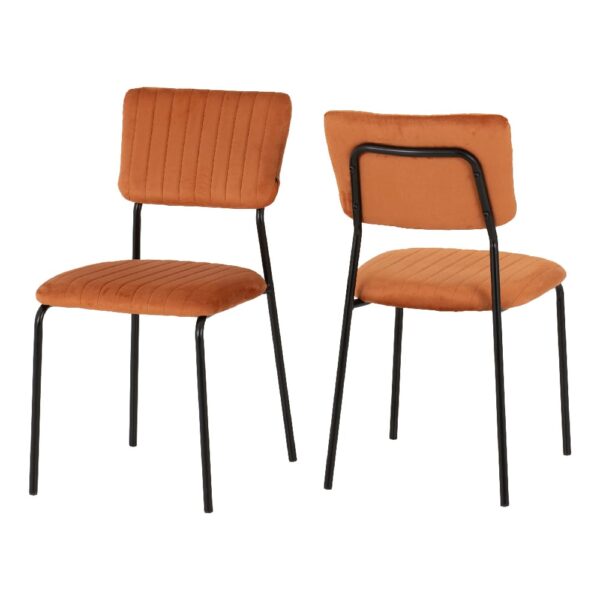 Sanur Burnt Orange Velvet Dining Chairs In Pair