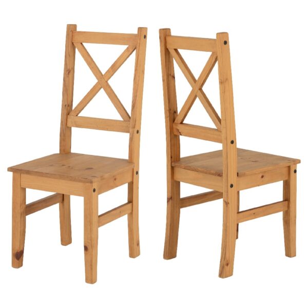 Sucre Oak Wooden Dining Chairs In Pair