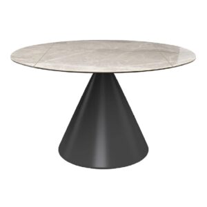 Aurora Ceramic Extending Dining Table In Light Grey