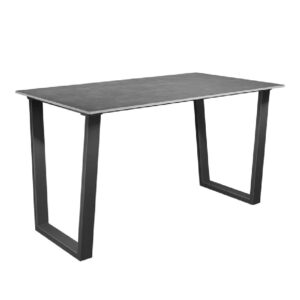 Caldwell Ceramic Rectangular Dining Table In Matte Grey