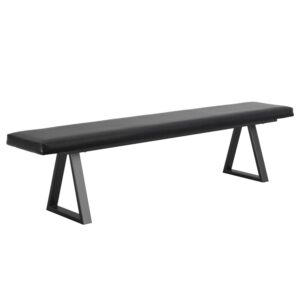 Hyannis PU Leather Dining Bench In Black