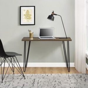 Ojai Wooden Laptop Desk With Black Legs In Florence Walnut