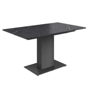 Palisade Black Ceramic Extending Dining Table With Grey Base