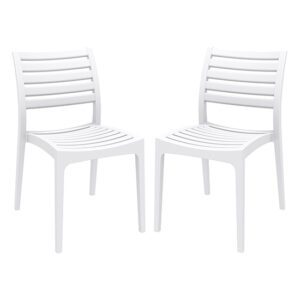 Albany White Polypropylene Dining Chairs In Pair