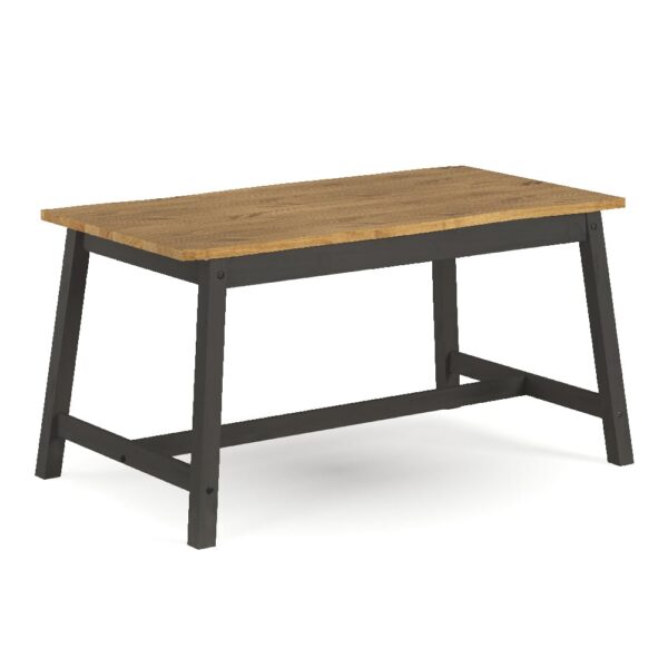 Consett Wooden Rectangular Dining Table In Black And Oak