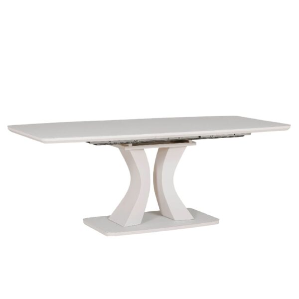 Decatur Glass Large Extending Dining Table In Greige