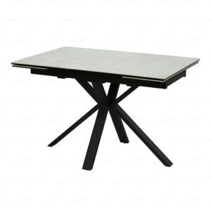 Etolin Extending Ceramic Marble Dining Table In Grey