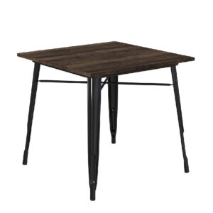 Findlay Wooden Square Dining Table With Black Legs In Brown