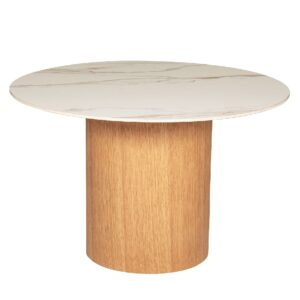 Elkhorn Ceramic Round Dining Table In Sand