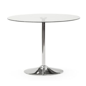 Ogallala Glass Round Dining Table In Clear