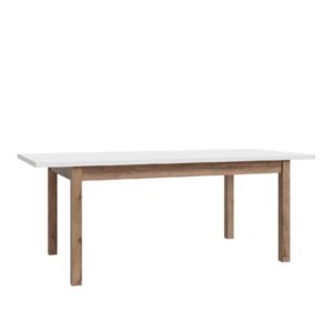 Waldorf Wooden Extending Dining Table in Light Grey And Oak