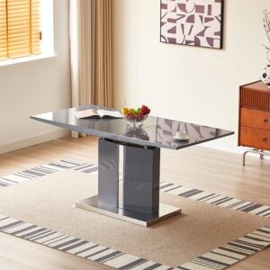 Belmonte High Gloss Extending Dining Table Small In Grey