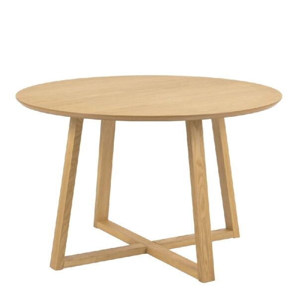 Macon Wooden Dining Table Round In Oak