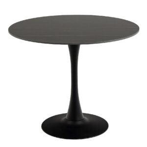 Malone Ceramic Dining Table Round In Black