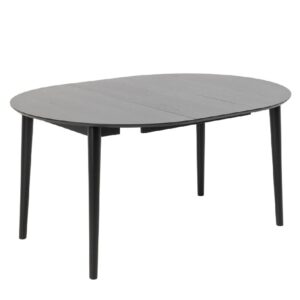 Marshfield Wooden Round Extending Dining Table In Black