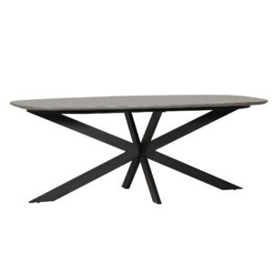 Santiago Wooden Large Oval Dining Table In Smoke