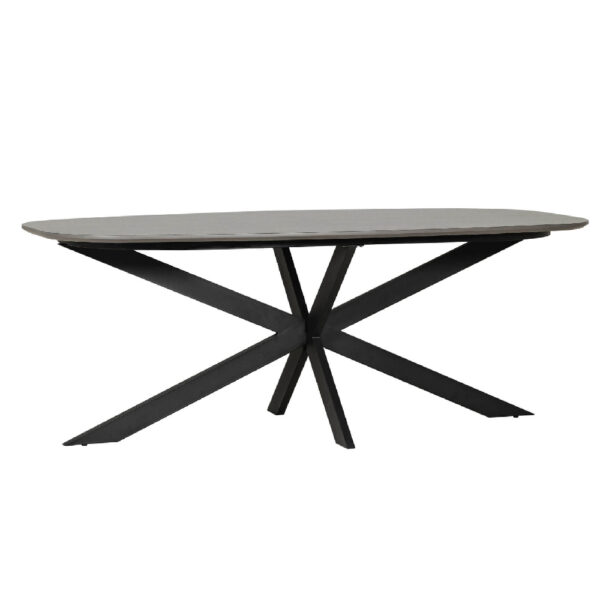 Santiago Wooden Large Oval Dining Table In Smoke