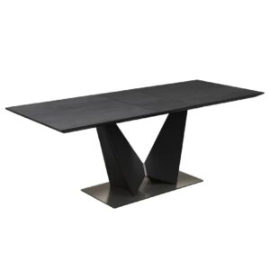 Wailuku Ceramic Butterfly Extending Dining Table In Slate Grey