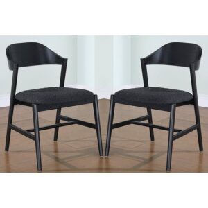 Cairo Black Wooden Dining Chairs In Pair