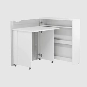 Cairo Convertible High Gloss Computer Desk Left In White