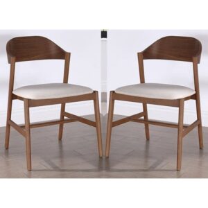 Cairo Walnut Wooden Dining Chairs In Pair