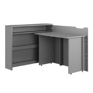 Carson Right Convertible Wooden Laptop Desk In Matt Grey