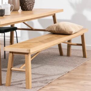 Galveston Wooden Dining Bench In Matt Oak