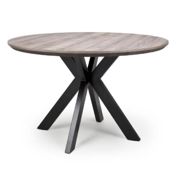 Malone Large Wooden Round Dining Table In Grey