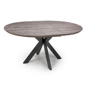 Malone Wooden Extending Round Dining Table In Grey