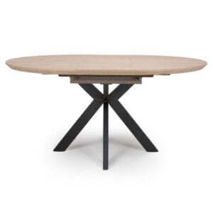 Malone Wooden Extending Round Dining Table In Oak