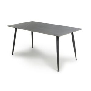 Modico Wooden Large Rectangular Dining Table In Grey And Black