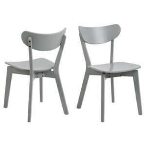 Reims Grey Rubberwood Dining Chairs In Pair