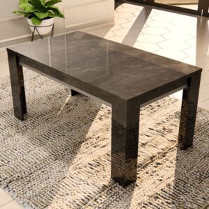 Sarver High Gloss Dining Table Small Rectangular In Black