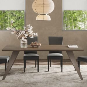 Tavira Wooden Dining Table 210cm In Dark Oak With Metal Legs