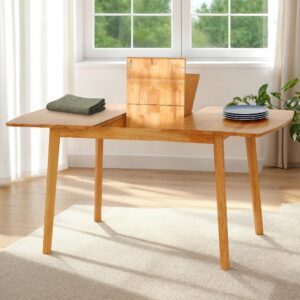 Emmett Wooden Extending Dining Table In Natural Oak